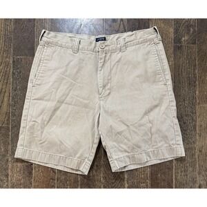 J.CREW Shorts Men's Size 32W (W32xL8) Khaki GRAMERCY Chino Tan Beige Low Rise